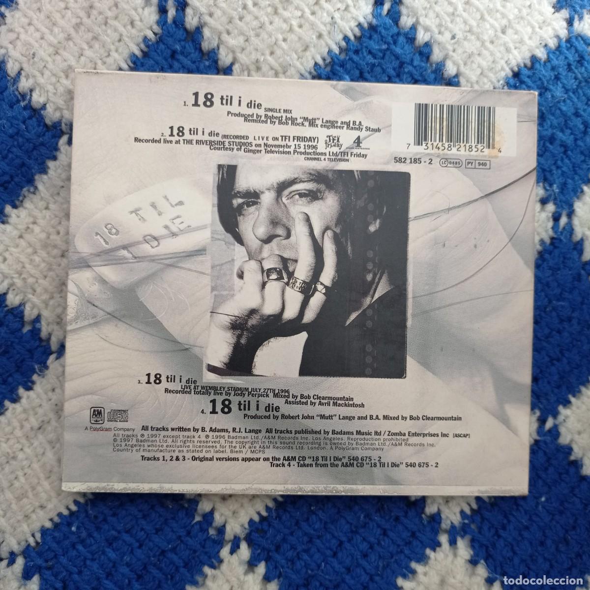 CDs de m&uacute;sica: 18 TIL I DIE - BRYAN ADAMS (SINGLE CD) - Foto 2