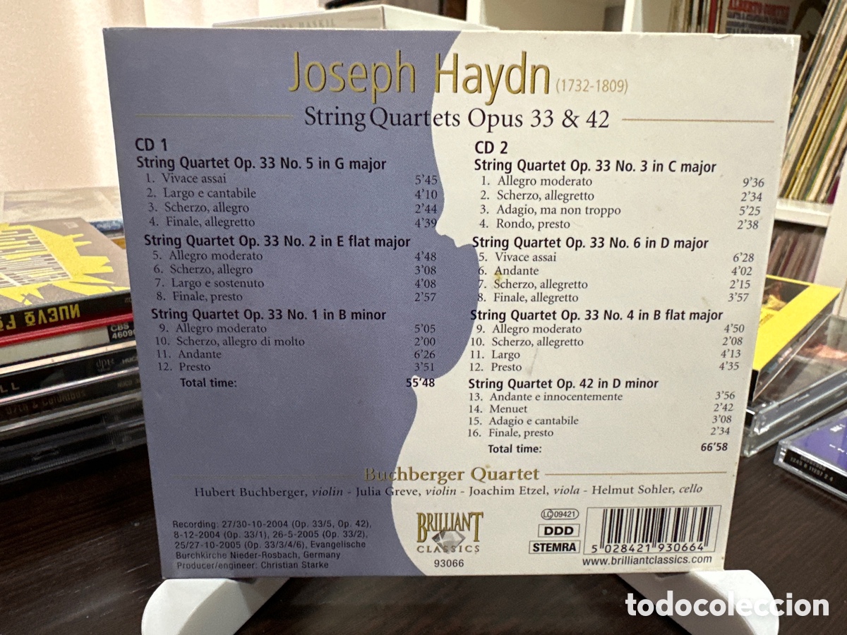 CDs de m&uacute;sica: Haydn - Buchberger Quartet - String Quartets Opus 33 & 42 (2xCD, Album) - Foto 2