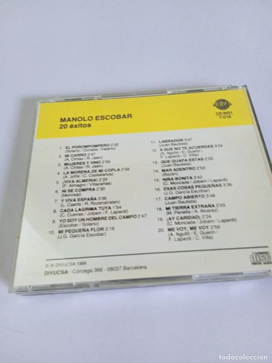 CDs de m&uacute;sica: MANOLO ESCOBAR 20 &Eacute;xitos - Foto 3