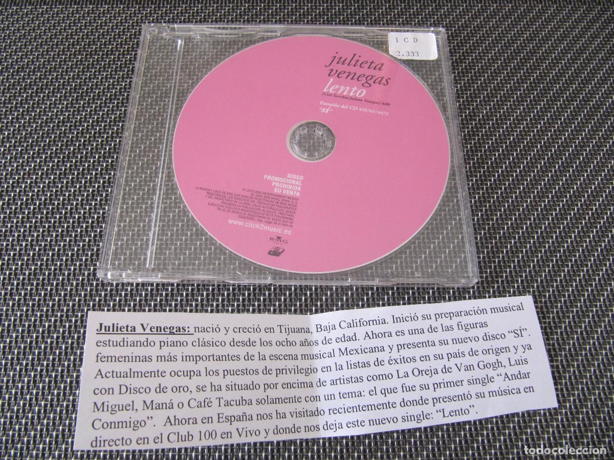 CDs de m&uacute;sica: JULIETA VENEGAS- LENTO CD SINGLE CADENA 100 - Foto 1