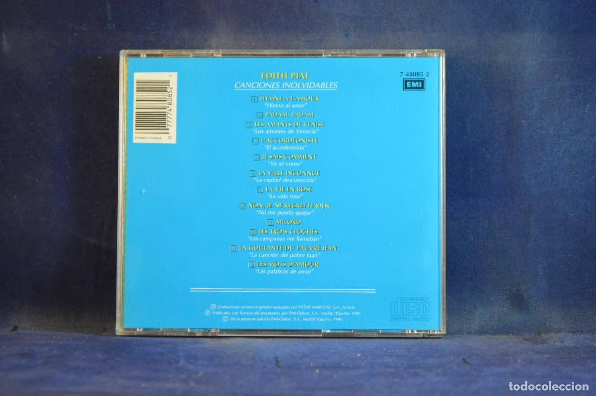 CDs de m&uacute;sica: EDITH PIAF &ndash; CANCIONES INOLVIDABLES - CD - Foto 2