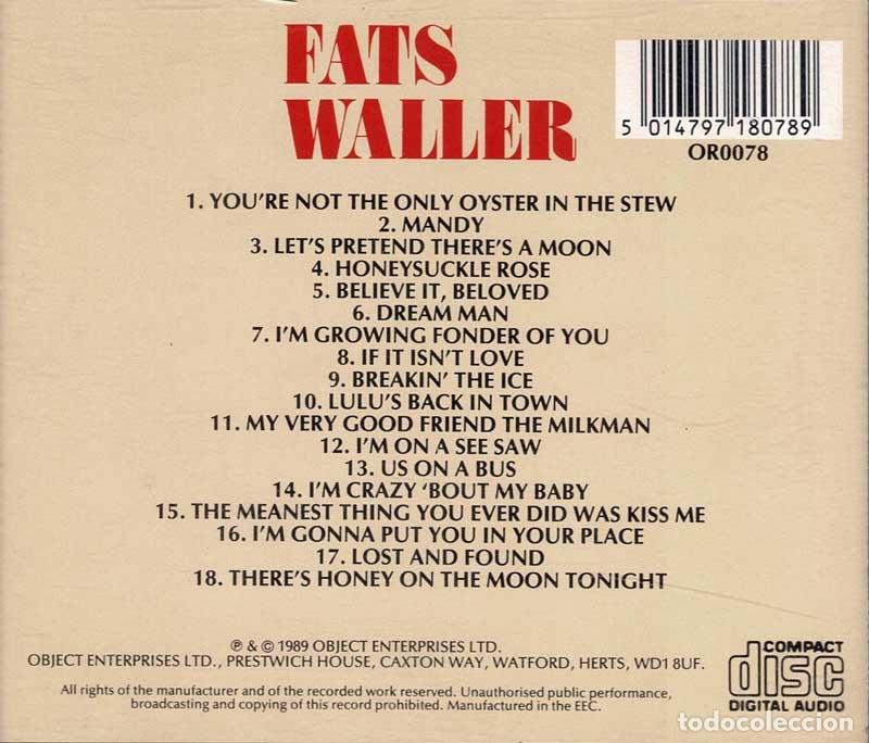 CDs de m&uacute;sica: Fats Waller - Honeysuckle Rose. CD - Foto 2