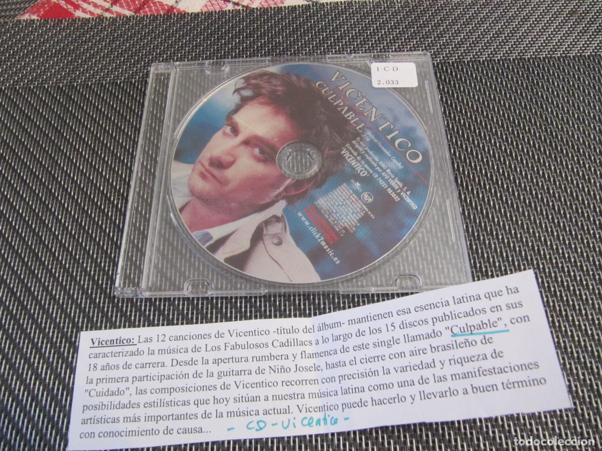 CDs de m&uacute;sica: PROMO CD SINGLE CADENA 100 - VICENTICO - CULPABLE - Foto 1