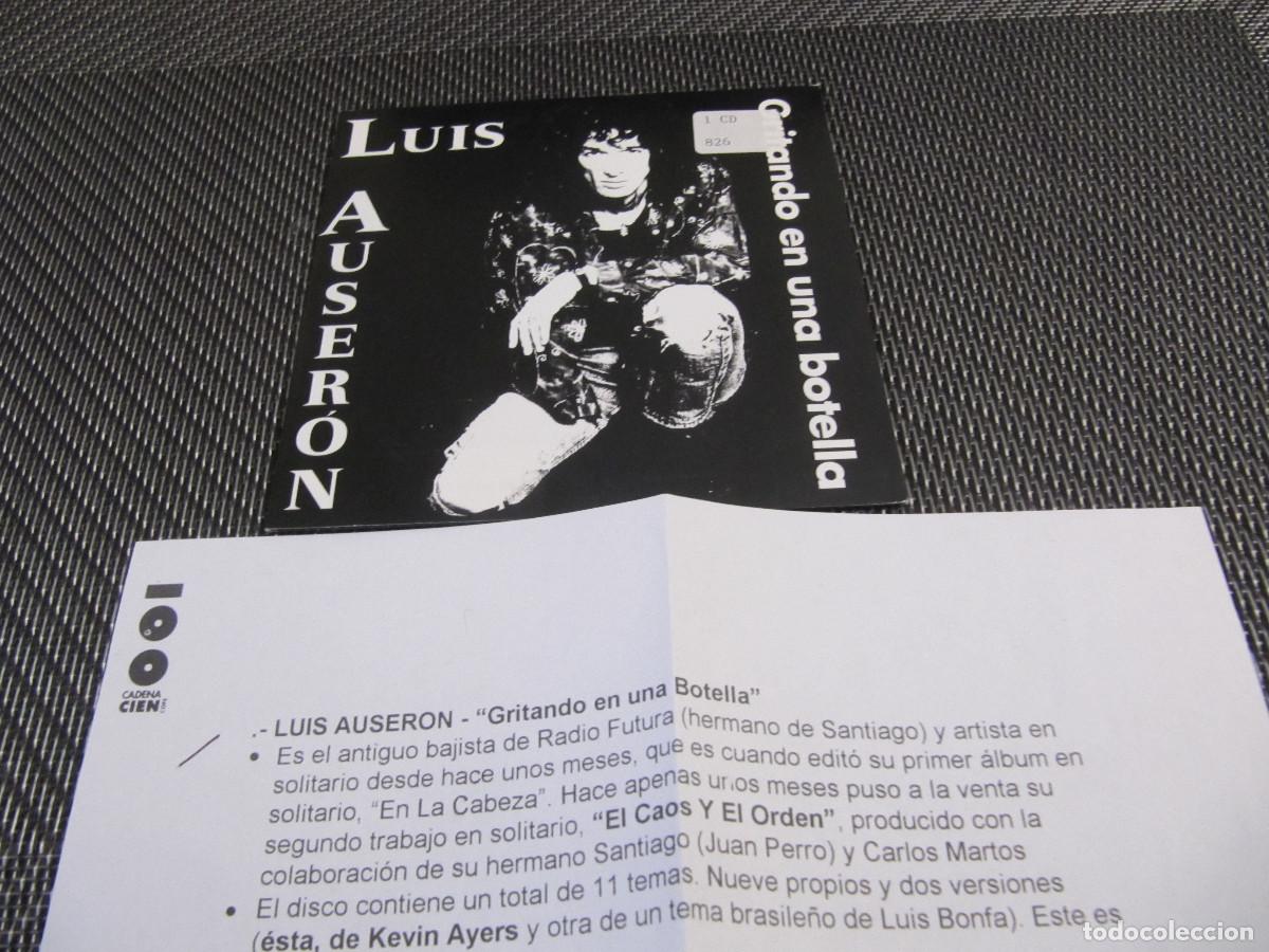 CDs de m&uacute;sica: LUIS AUSERON - GRITANDO EN UNA BOTELLA CD SINGLE CADENA 100 - Foto 1