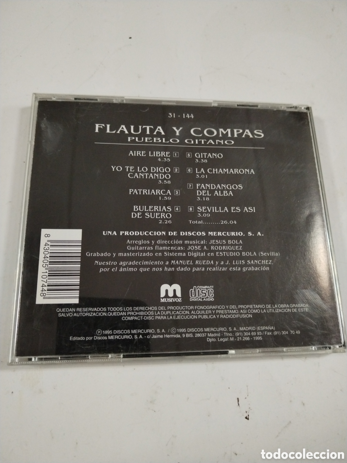 CDs de m&uacute;sica: Flauta Y Compas. Pueblo Gitano. CD - Foto 2