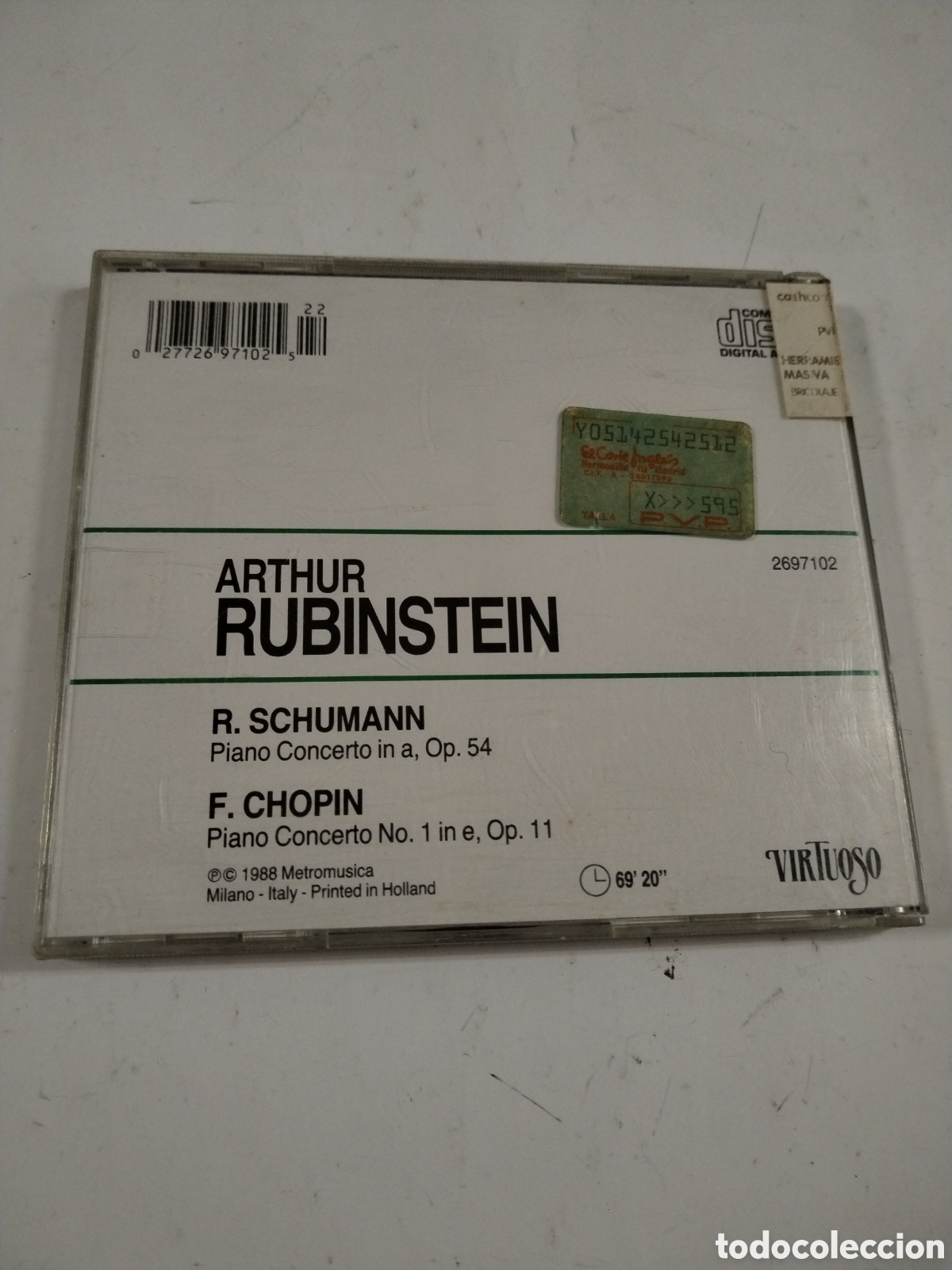 CDs de m&uacute;sica: ARTHUR RUBINSTEIN. R. Schumann, F. Chopin. CD - Foto 2