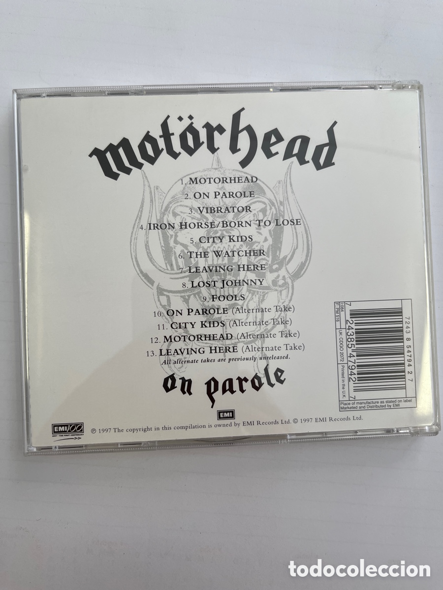 CDs de m&uacute;sica: MOTORHEAD - ON PAROLE - CD EMI - 4 BONUS TRACKS - Foto 2