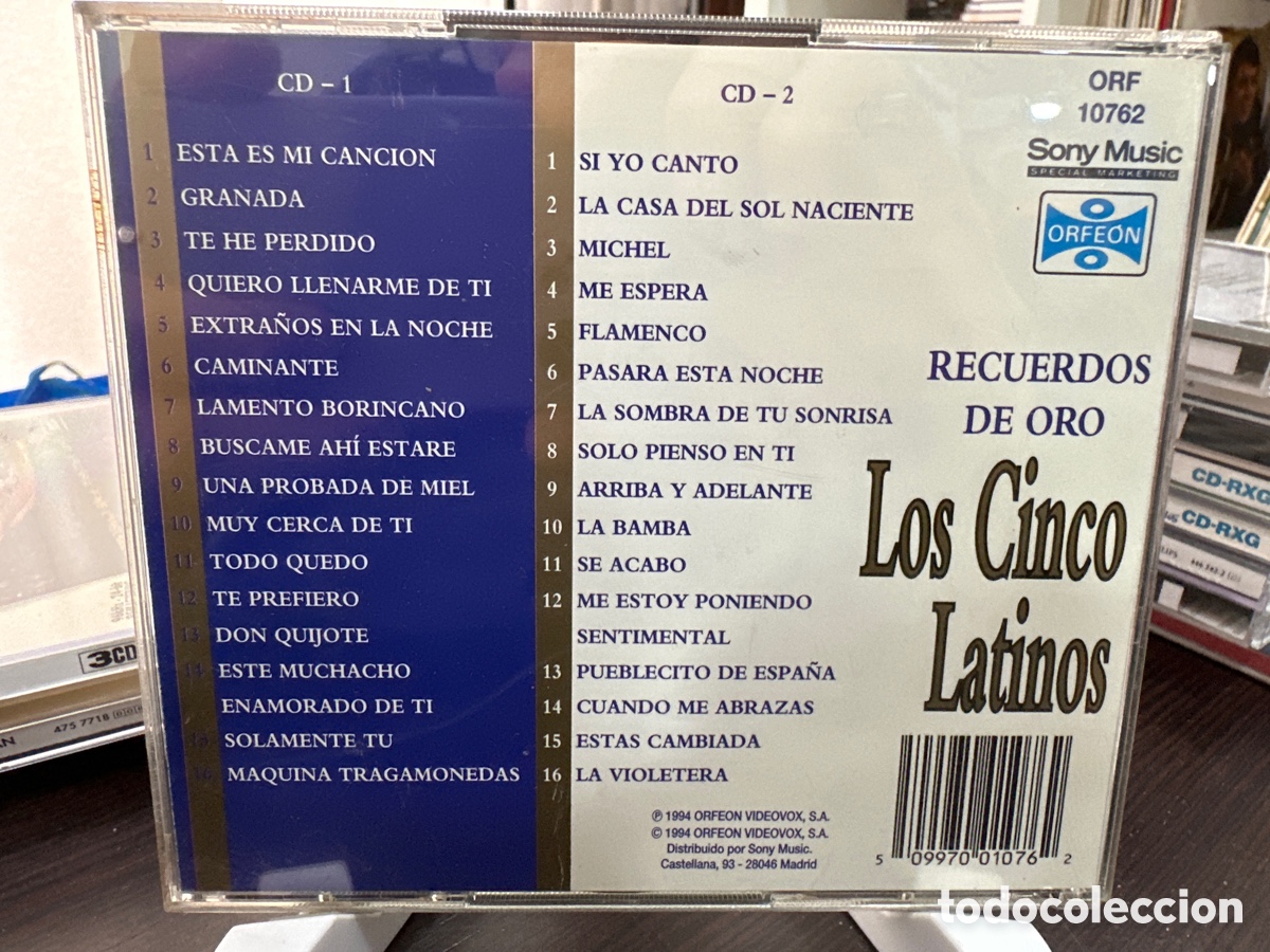 CDs de m&uacute;sica: Los Cinco Latinos - Recuerdos de Oro (2xCD, Comp) - Foto 2