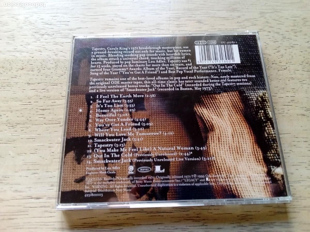 CDs de m&uacute;sica: Carole King. Tapestry. CD 2 temas extra - Foto 2