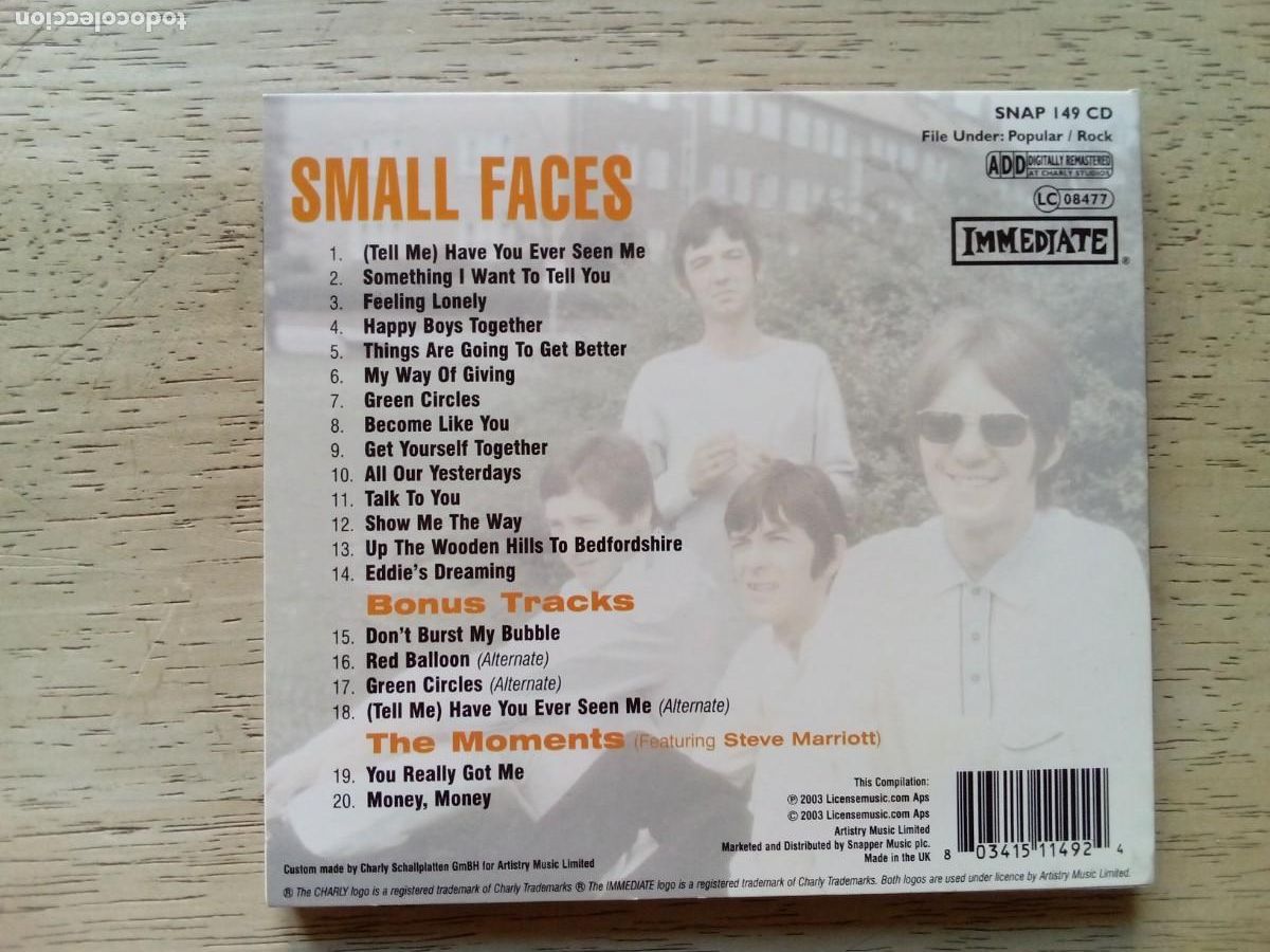 CDs de m&uacute;sica: Small Faces. Small faces. CD con 6 extras - Foto 2