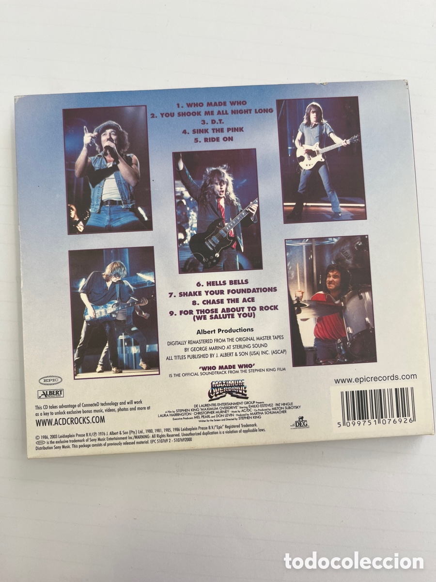 CDs de m&uacute;sica: AC/DC &ndash; Who Made Who - CD EPIC EDICION DE 2003 EN DIGIPACK - Foto 2