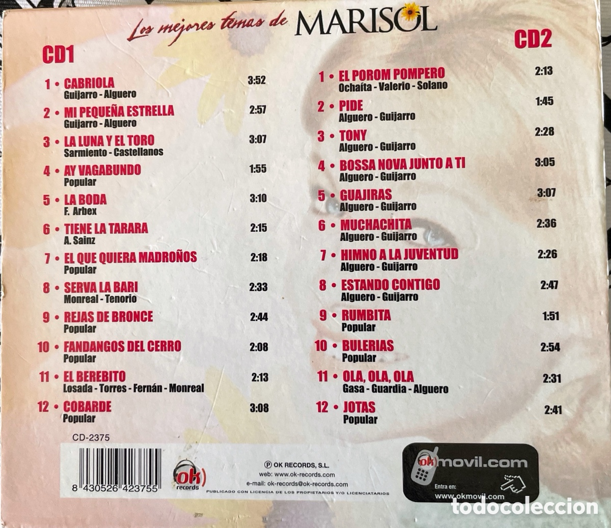 CDs de m&uacute;sica: Marisol los mejores temas 2 CD - Foto 2