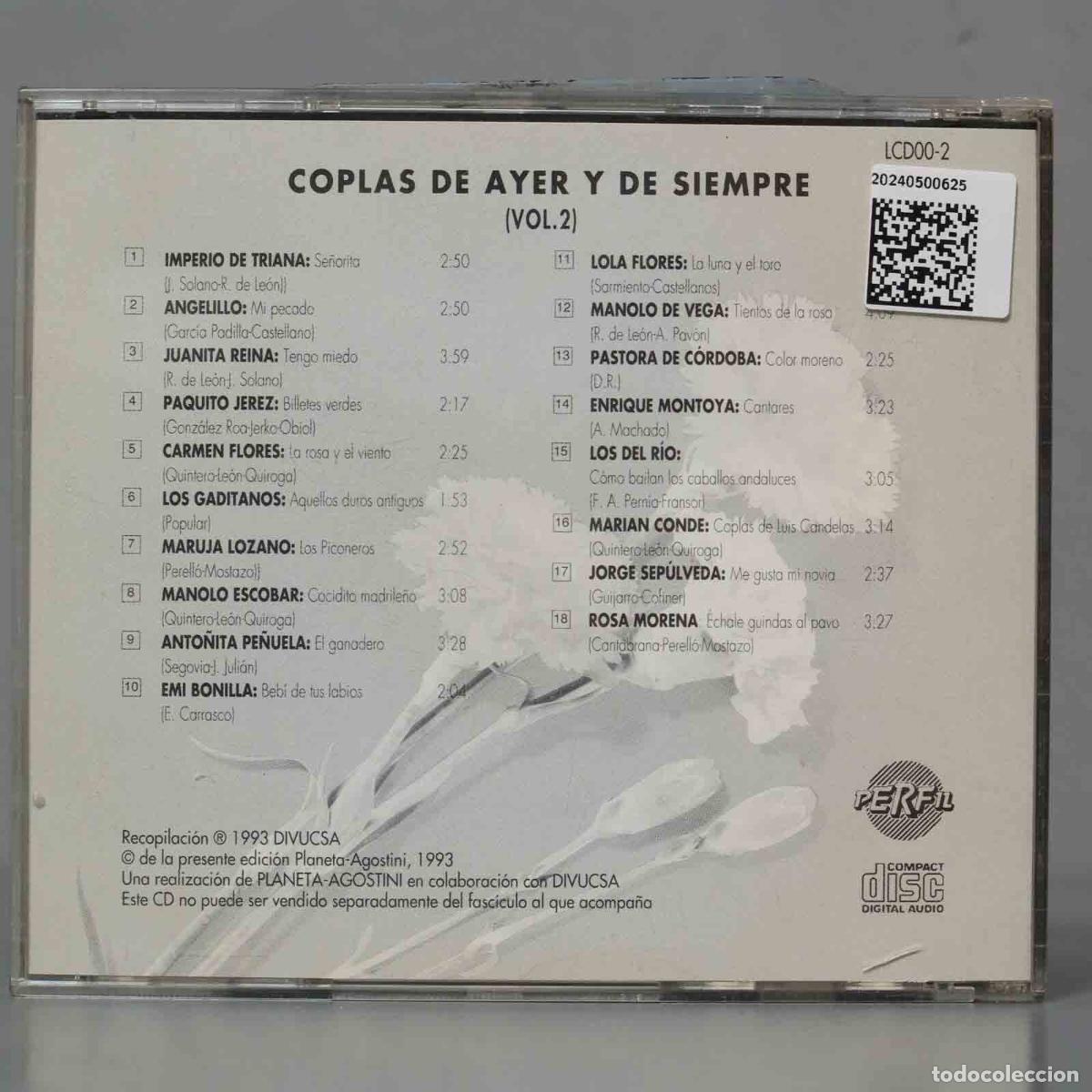 CDs de m&uacute;sica: CD. Coplas De Ayer Y De Siempre, Vol. 2 - Foto 2