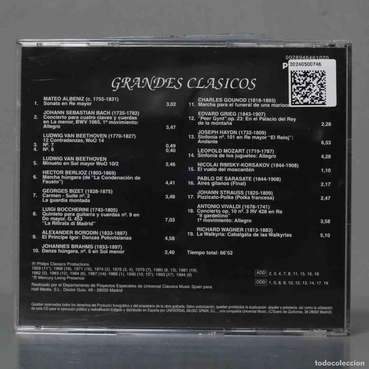 CDs de m&uacute;sica: CD. GRANDES CLASICOS - Foto 2