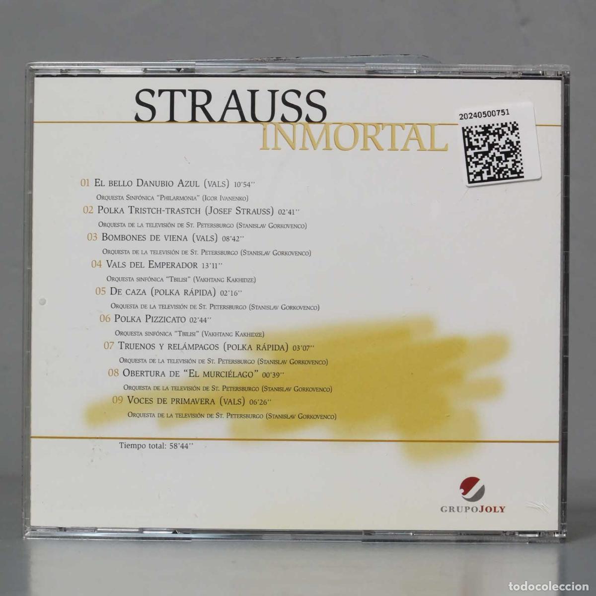 CDs de m&uacute;sica: CD. STRAUSS INMORTAL. SELECCION - Foto 2