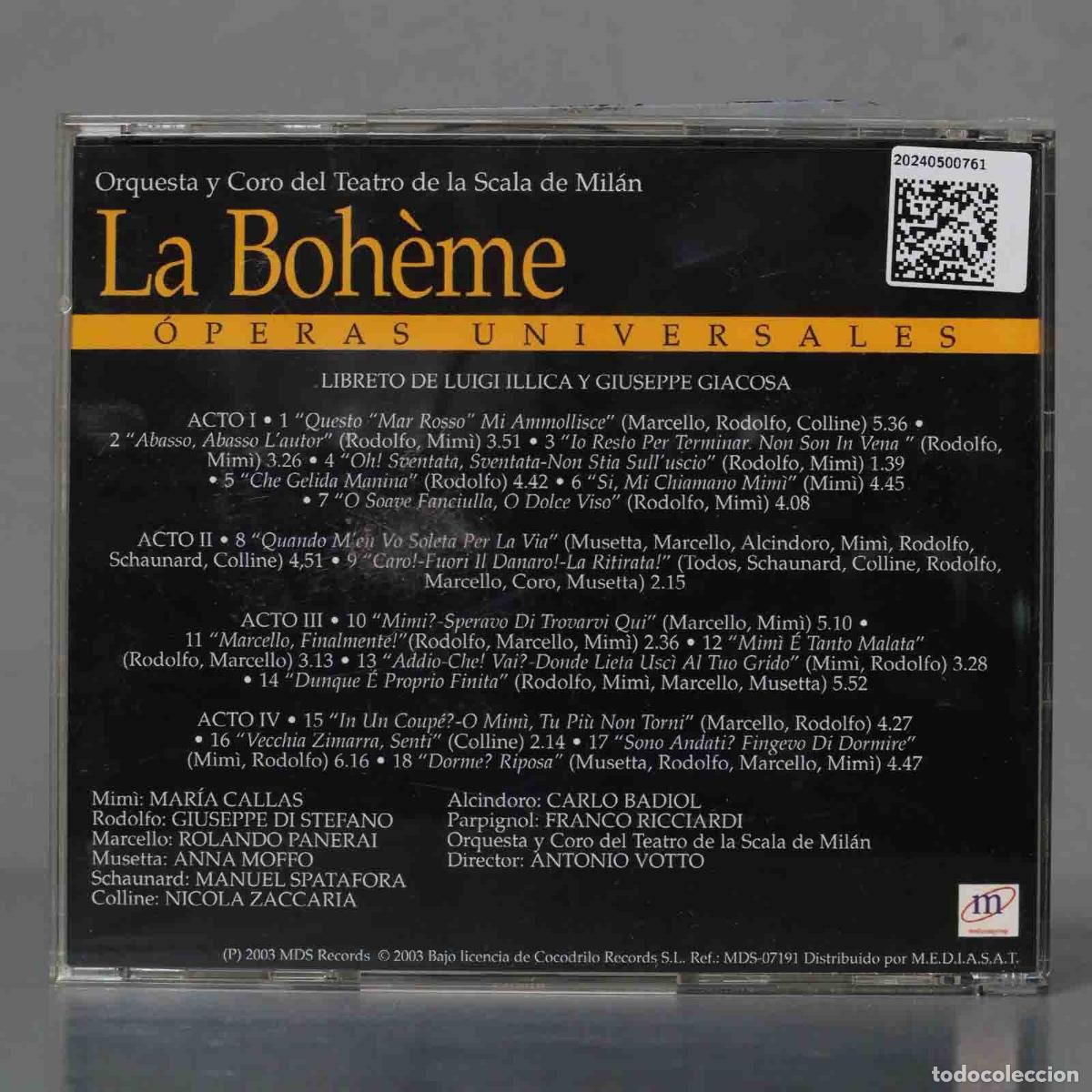 CDs de m&uacute;sica: CD. LA BOHEME. PUCCINI. VOTTO - Foto 2
