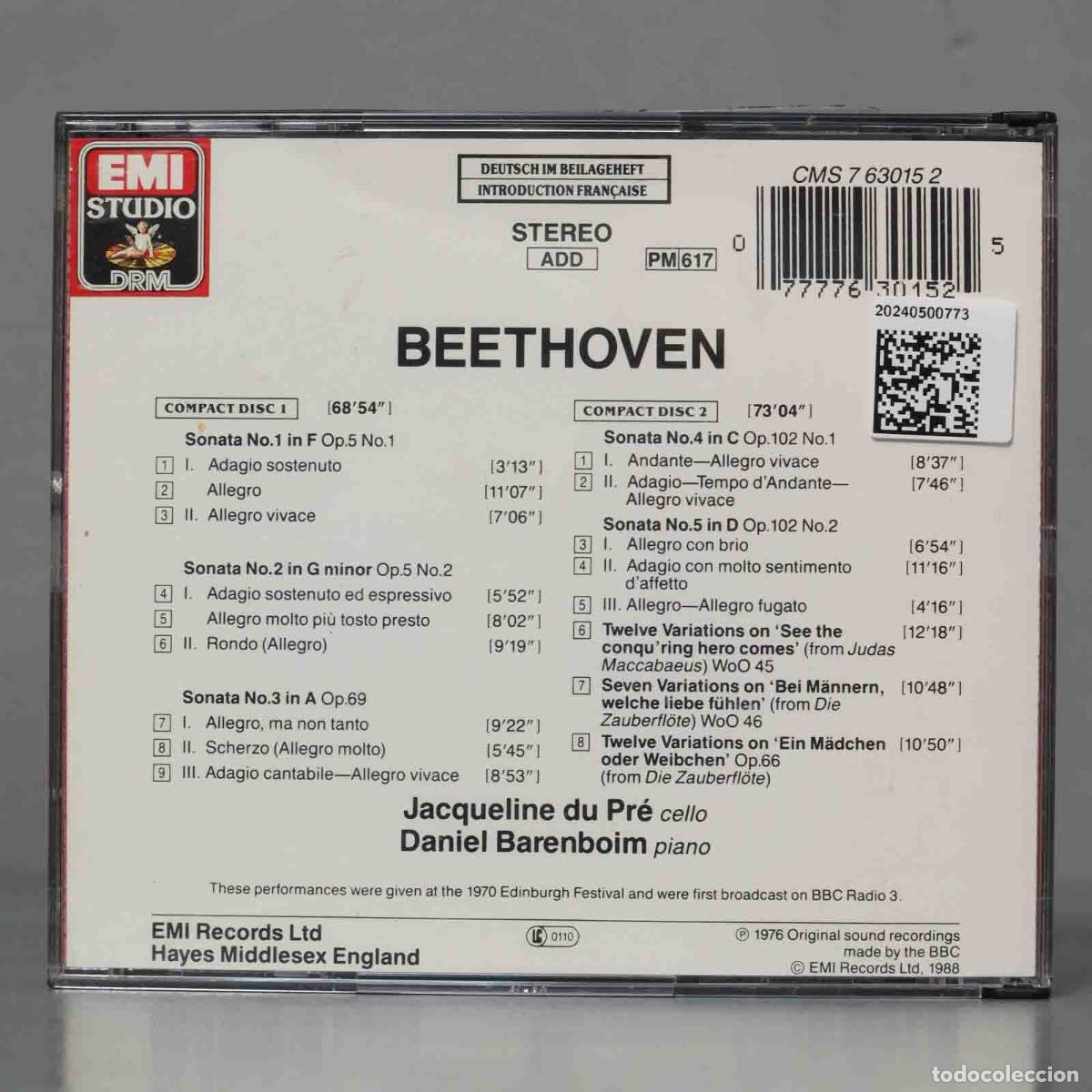 CDs de m&uacute;sica: CD. Barenboim &ndash; Cello Sonatas, Variations. BEETHOVEN - Foto 2