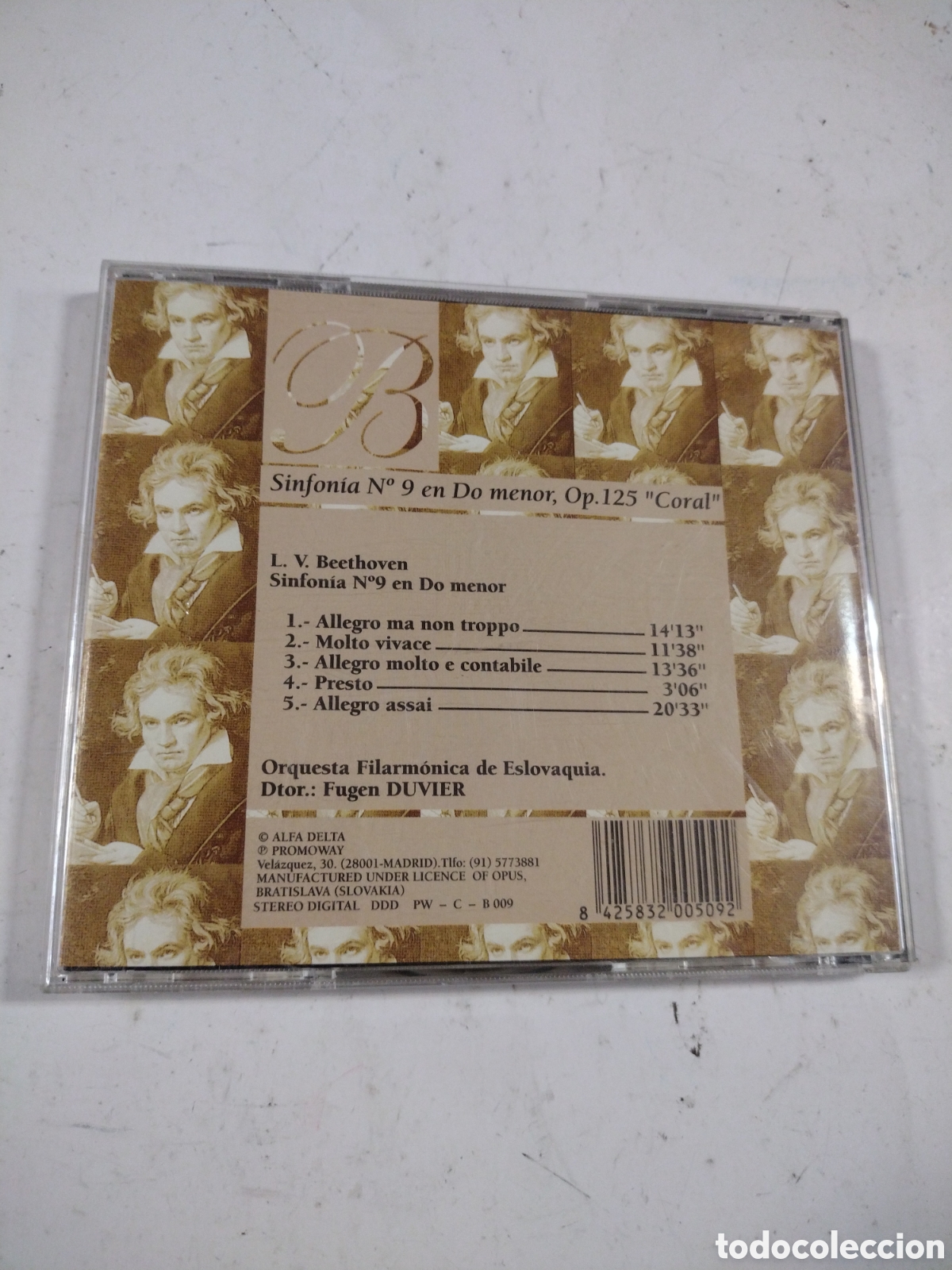 CDs de m&uacute;sica: BEETHOVEN. Sinfon&iacute;a N&ordm;9 en Do menor. CD - Foto 2
