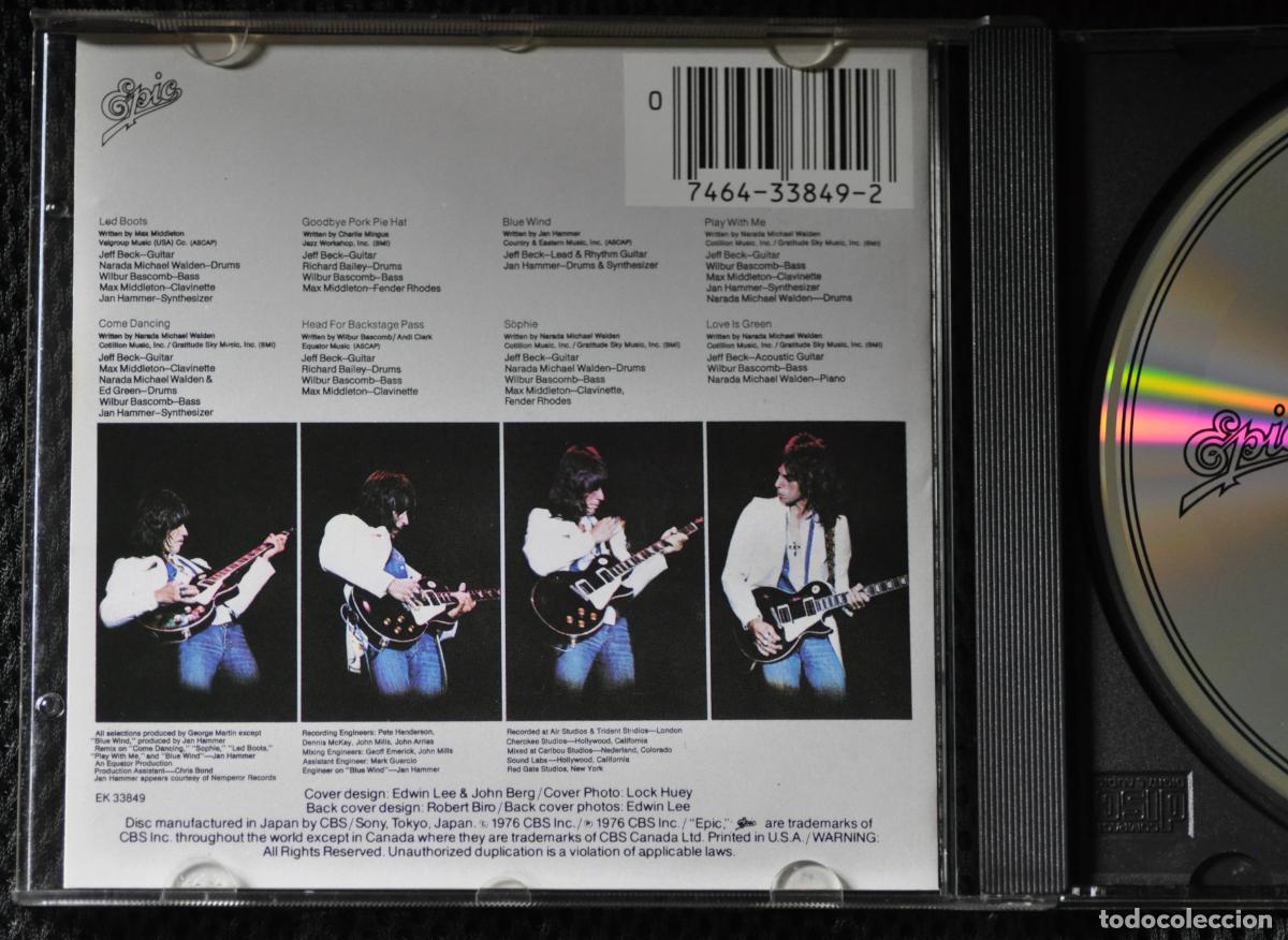 CDs de m&uacute;sica: CD Jeff Beck (1976) Wired {Epic, ?} NM - Foto 4