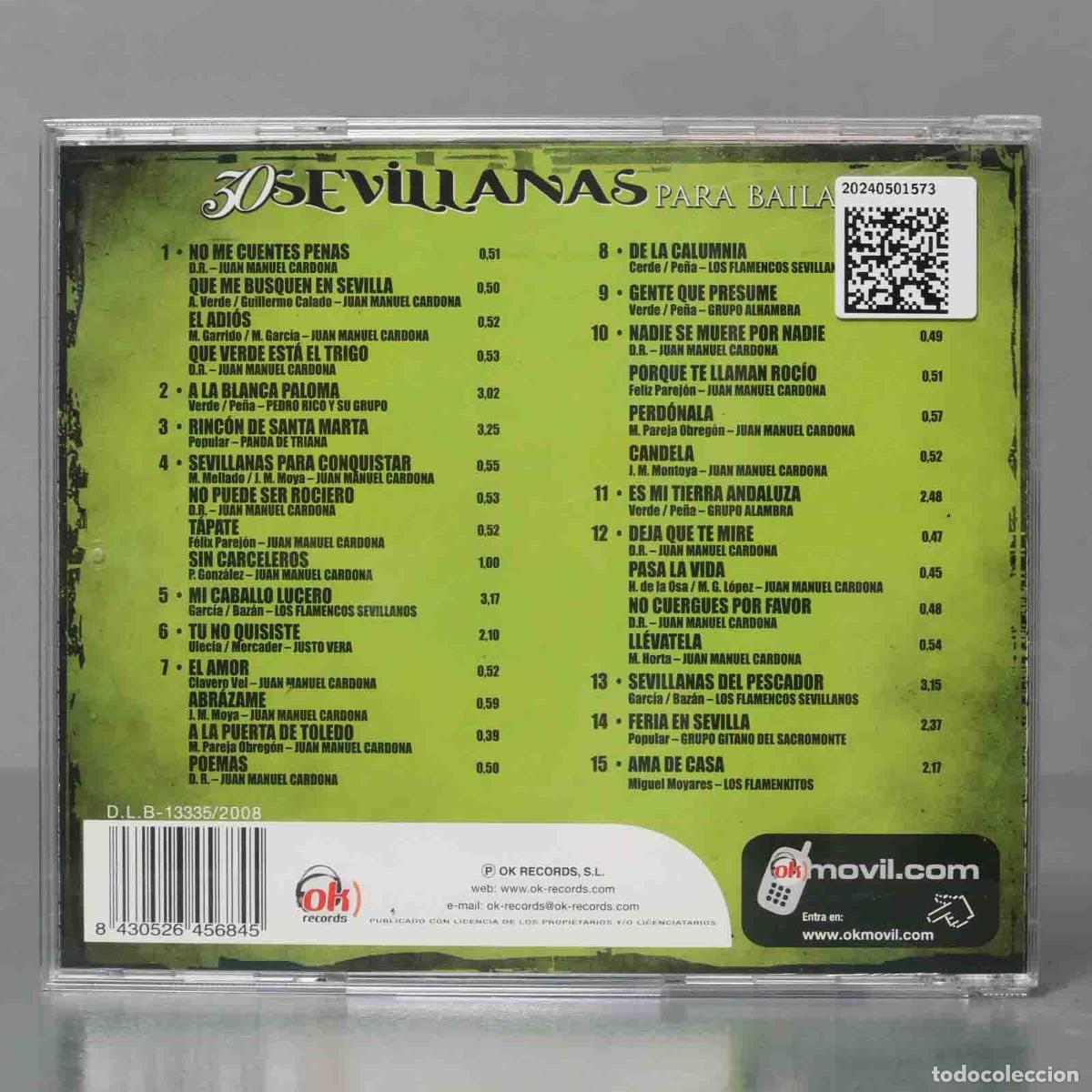 CDs de m&uacute;sica: CD. 30 SEVILLANAS PARA BAILAR - Foto 2
