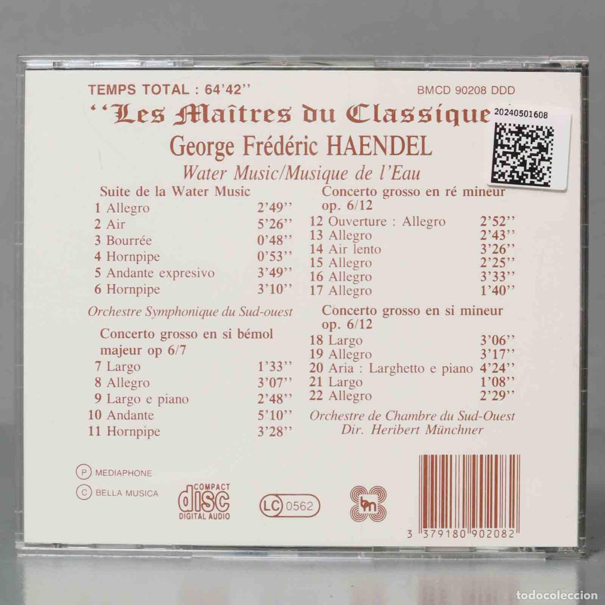 CDs de m&uacute;sica: CD. HAENDEL. WATER MUSIC. MUNCHNER - Foto 2