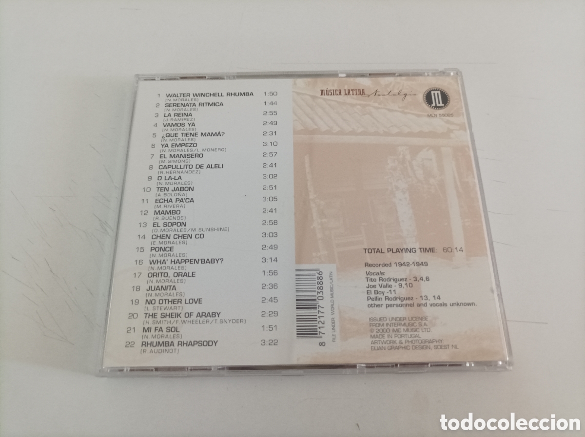 CDs de m&uacute;sica: Noro Morales&nbsp;&ndash;&nbsp;Walter Winchell Rhumba. CD. - Foto 3