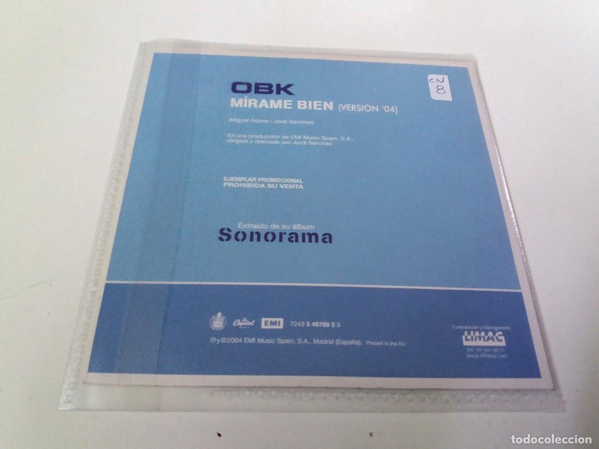 CDs de m&uacute;sica: OBK &rdquo;MIRAME BIEN (VERSION 04)&rdquo; CD SINGLE 1 TRACKS COMO NUEVO - Foto 2