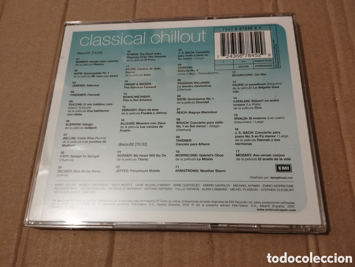 CDs de m&uacute;sica: CLASSICAL CHILLOUT. 32 T&Iacute;TULOS EN UN DOBLE CD (2 CD) - Foto 3