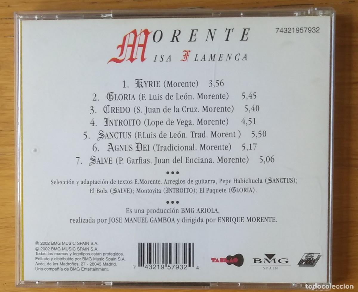 CDs de m&uacute;sica: MORENTE : &rdquo;MISA FLAMENCA&rdquo; CD 2002 - FLAMENCO - Foto 2