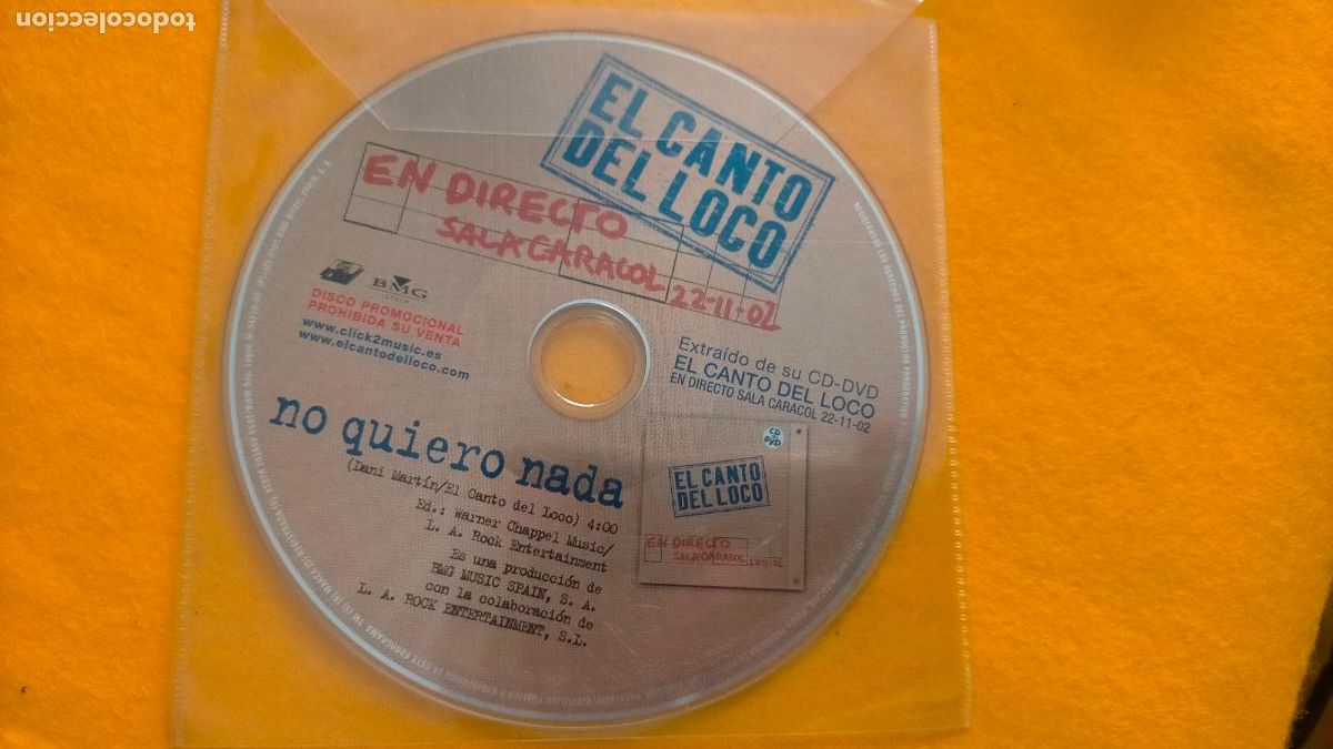 CDs de m&uacute;sica: CD SINGLE EL CANTO DEL LOCO - Foto 1