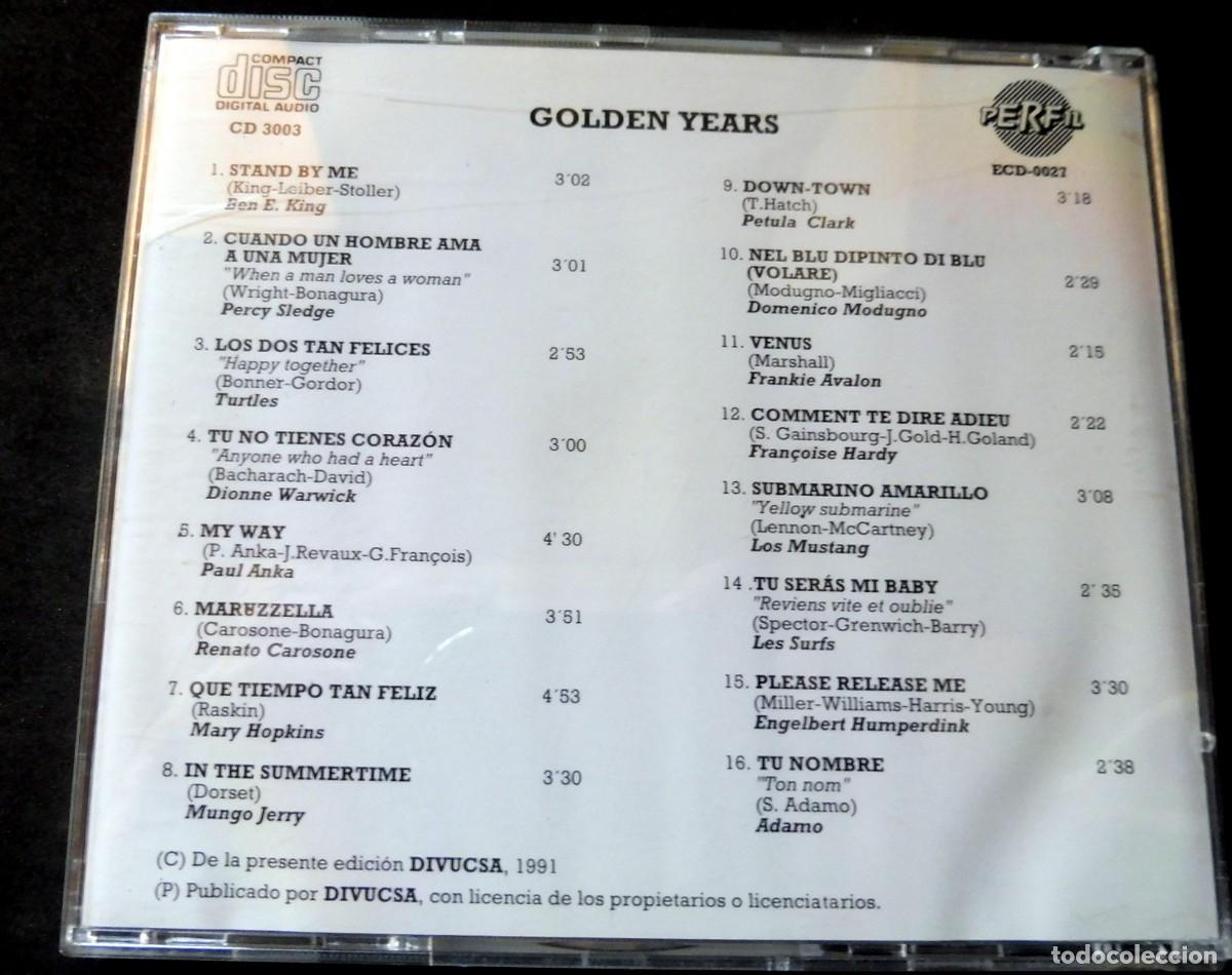 CDs de m&uacute;sica: CD - GOLDENYEARS - 16 GRANDES EXITOS 60-70 - Foto 2