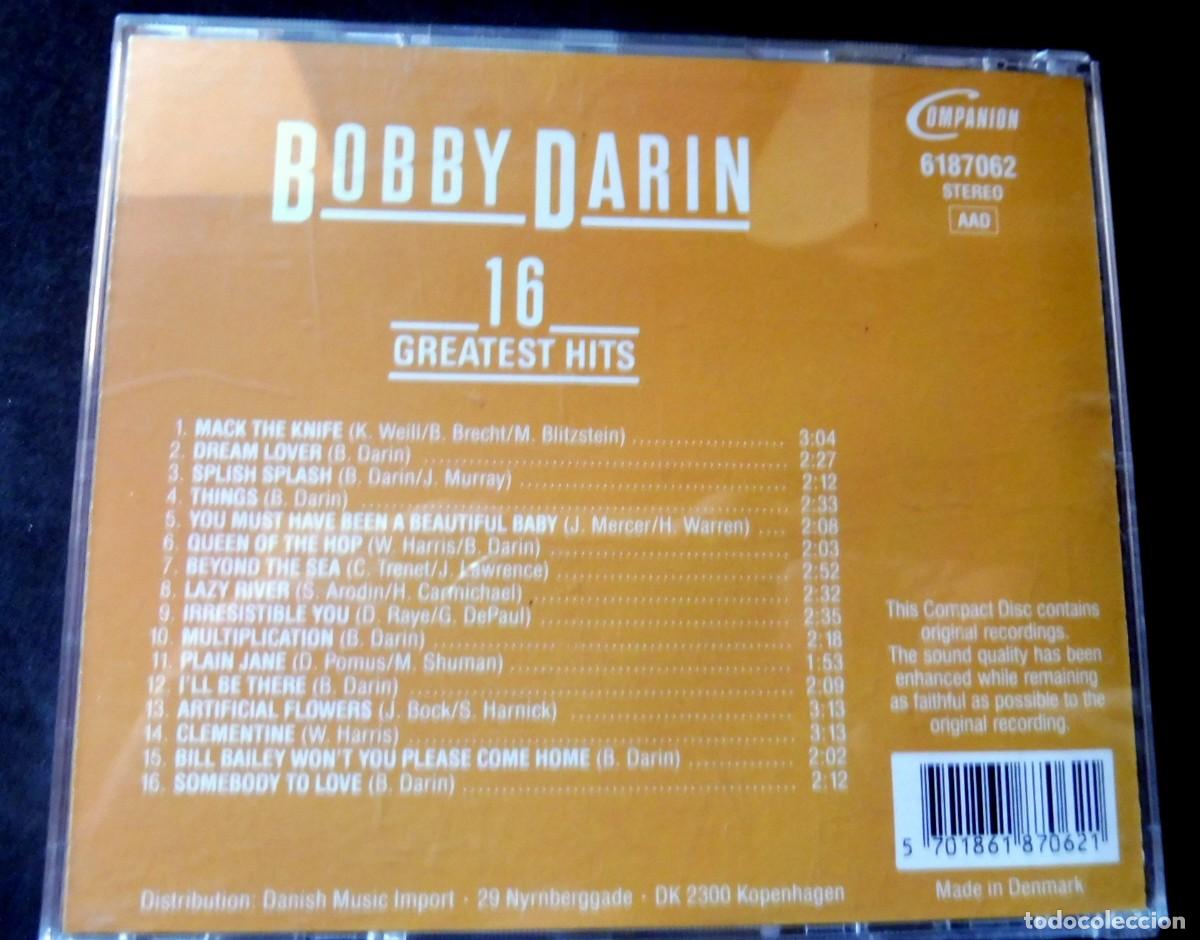 CDs de m&uacute;sica: CD - BOBBY DARIN - 16 GREATEST HITS - ORIGINAL VERSIONS - Foto 2