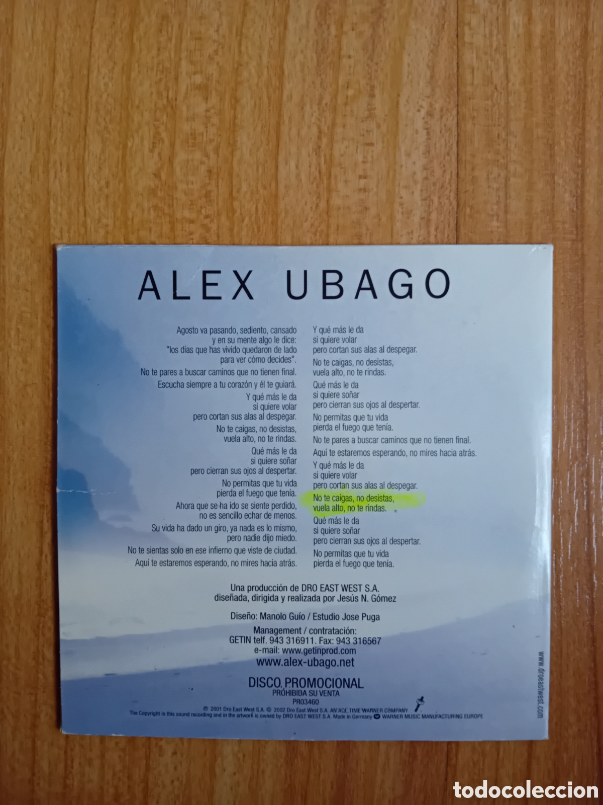 CDs de m&uacute;sica: ALEX UBAGO. NO TE RINDAS - Foto 2