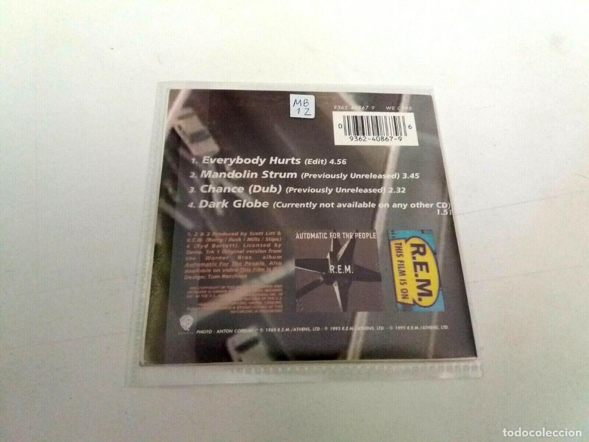CDs de m&uacute;sica: R.E.M. &rdquo;EVERYBODY HURTS&rdquo; CD SINGLE 4 TRACKS REM - Foto 2