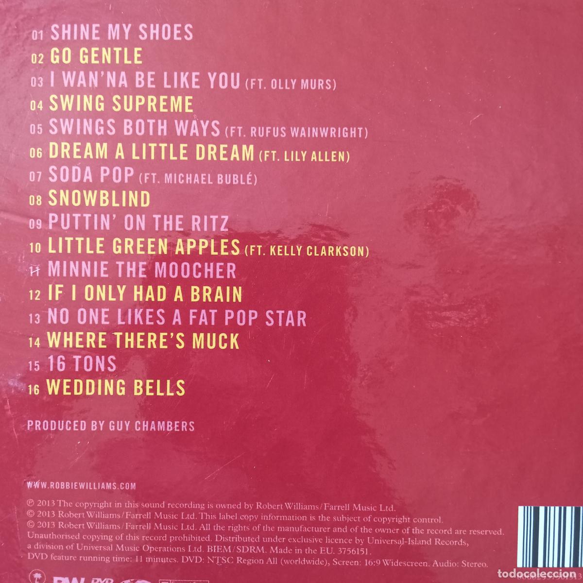 CDs de m&uacute;sica: ROBBIE WILLIAMS, SWINGS BOTH WAYS. CD + DVD + BOOK (LIBRO) - Foto 2