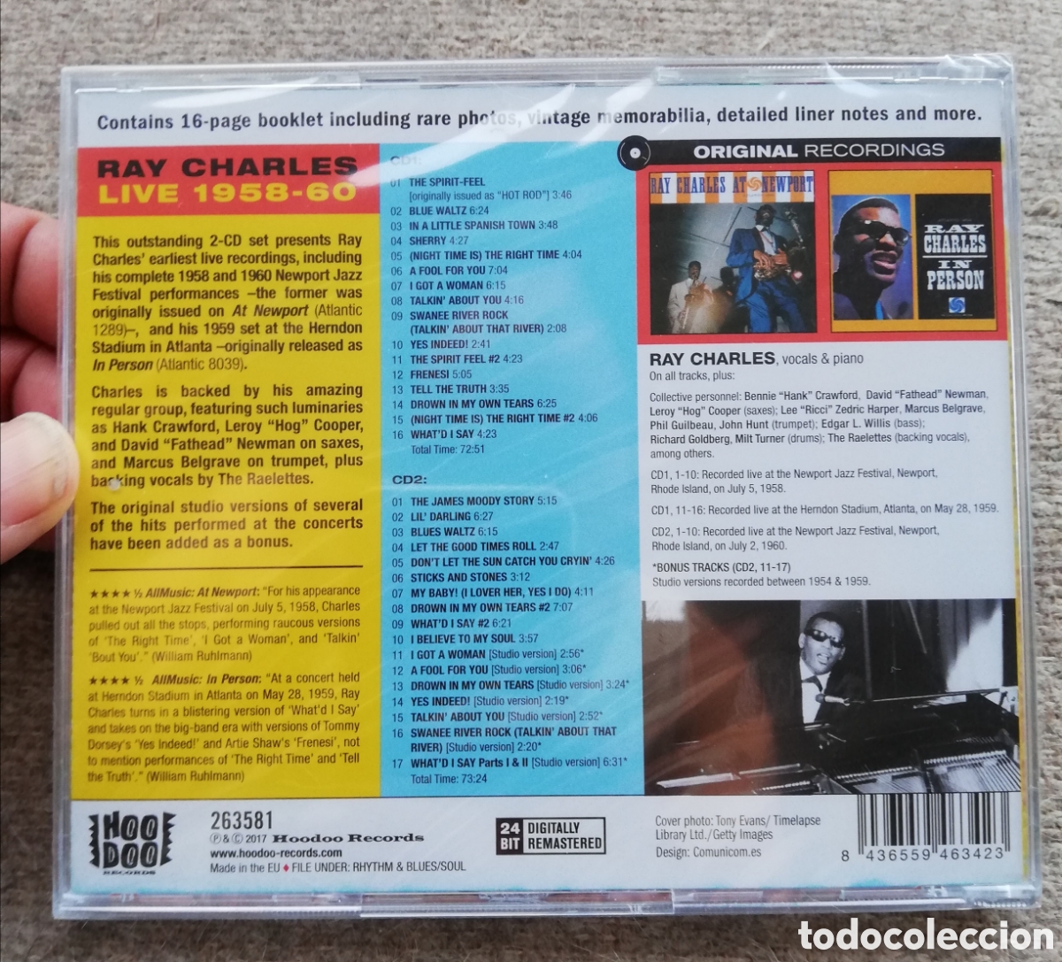 CDs de m&uacute;sica: Ray Charles Live 1958-60. CD precintado - Foto 2