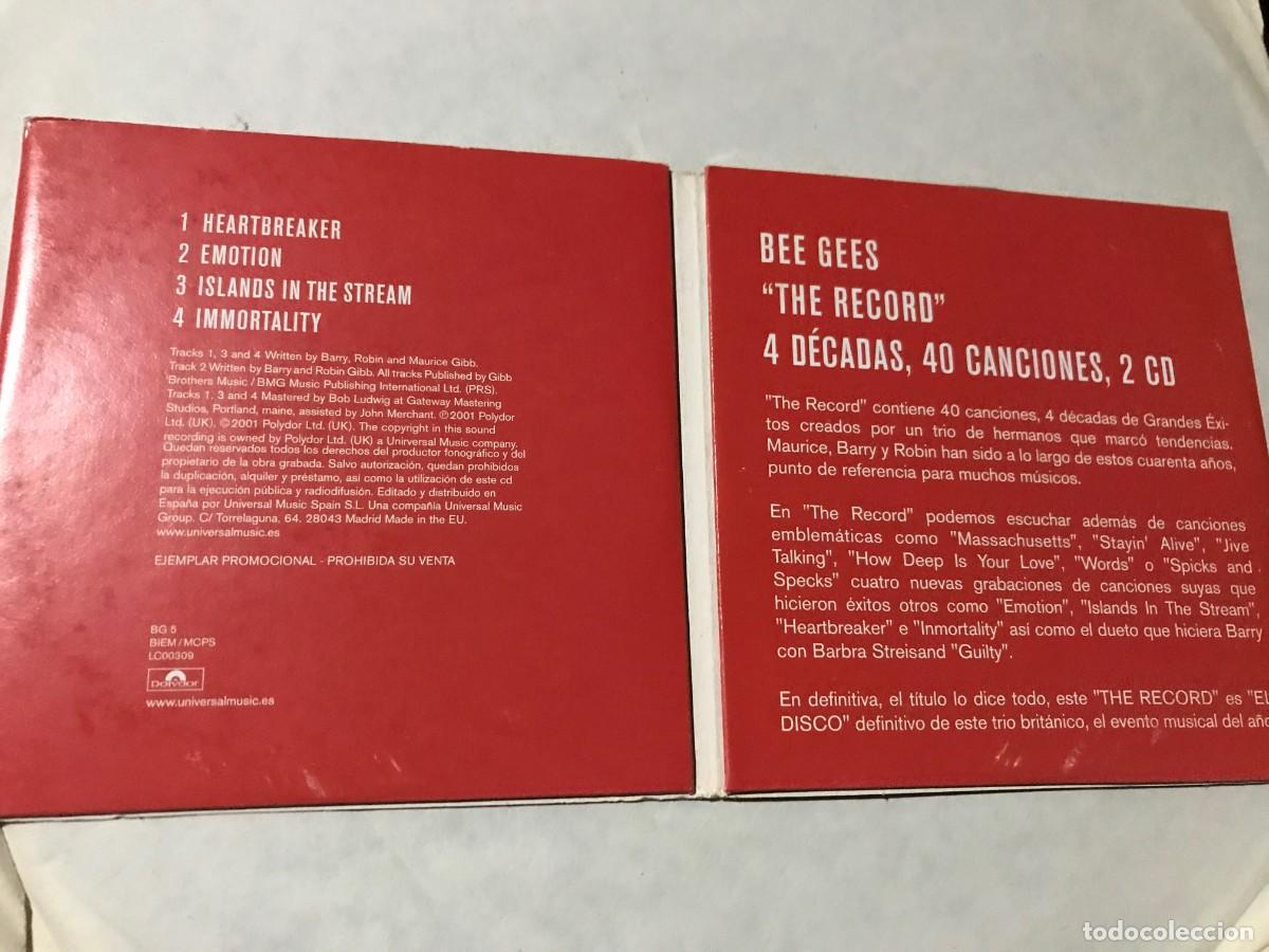CDs de m&uacute;sica: BEE GEES - DOBLE CD SINGLE PROMOCIONAL POLYDOR 2001 - Foto 2