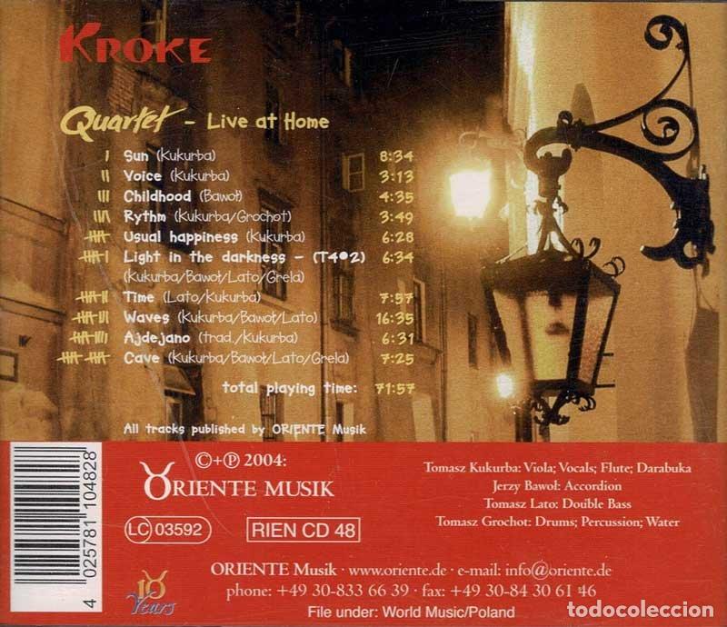 CDs de m&uacute;sica: Kroke - Quartet - Live At Home. CD - Foto 2