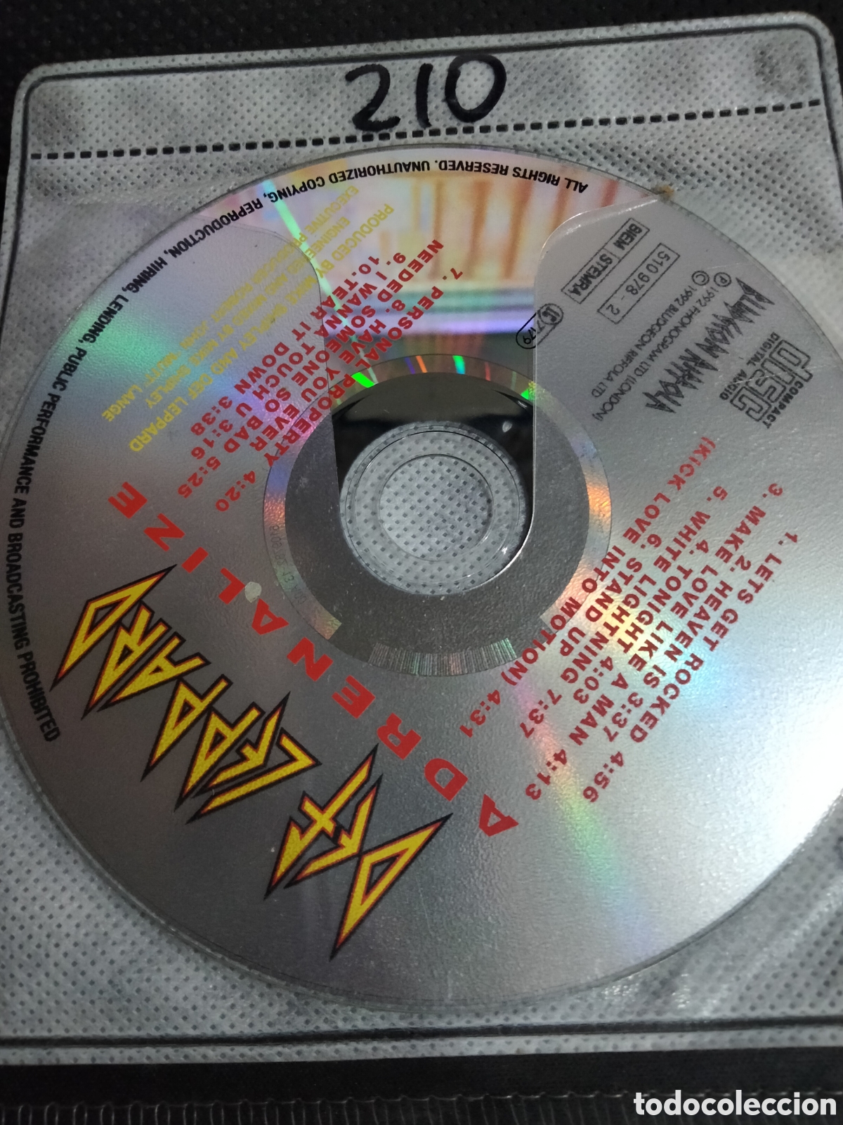 CDs de m&uacute;sica: CD def leppard adrenalize -210 (disco solo) - Foto 1