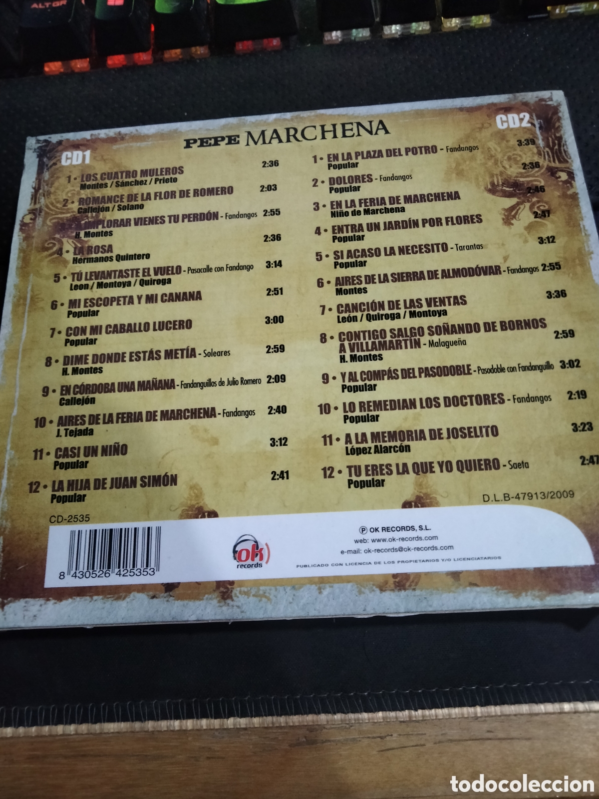 CDs de m&uacute;sica: CD Pepe Marchena 2 cd -18 - Foto 2