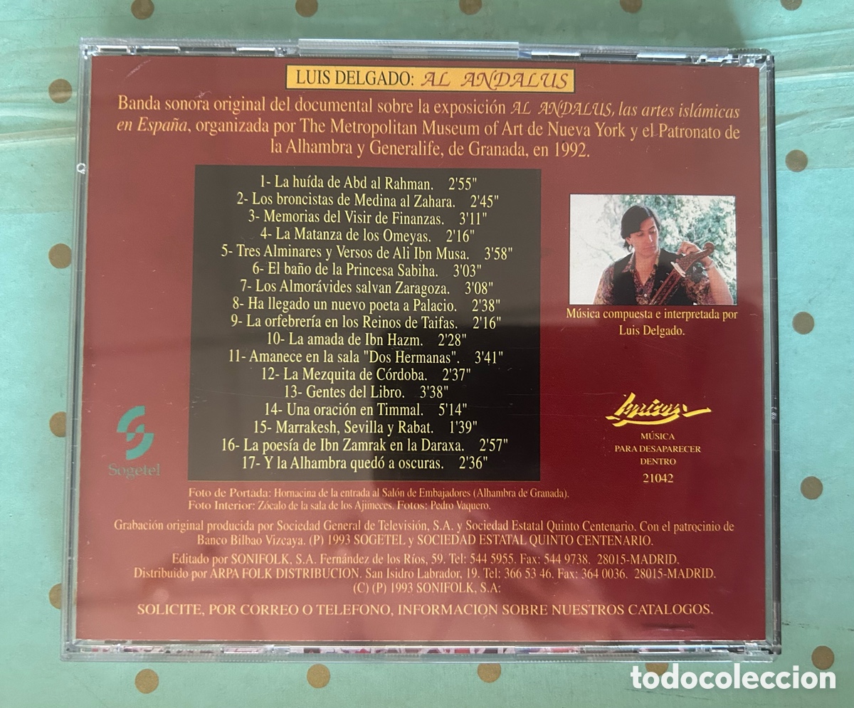 CDs de m&uacute;sica: CD LUIS DELGADO - AL ANDALUS - Foto 2