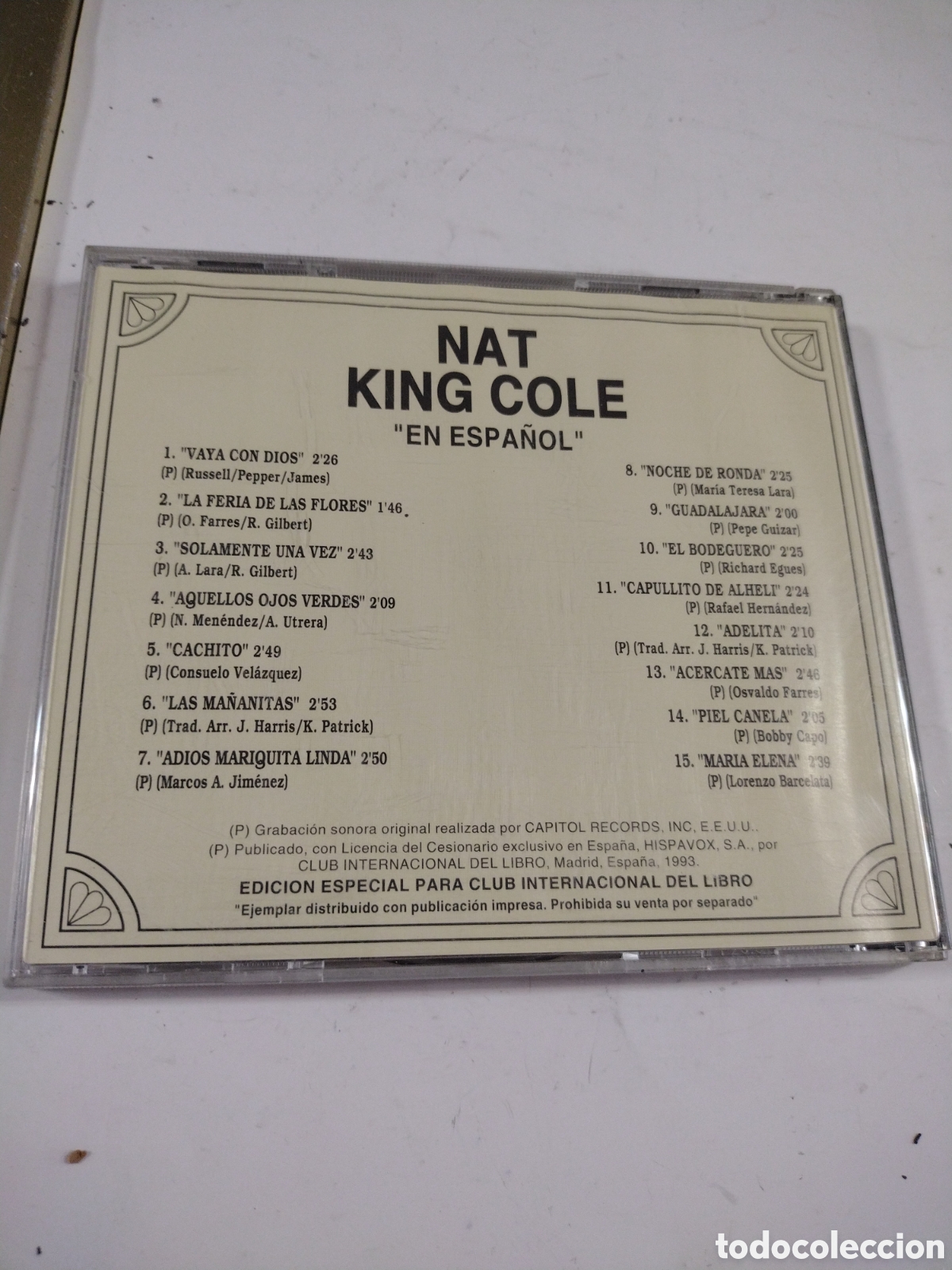 CDs de m&uacute;sica: NAT KING COLE - EN ESPA&Ntilde;OL. CD - Foto 2