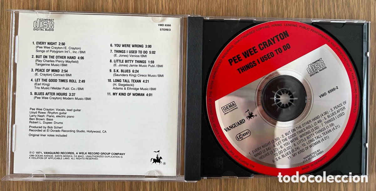 CDs de m&uacute;sica: Pee Wee Crayton &ldquo;Things I Used To Do&rdquo; - Foto 3