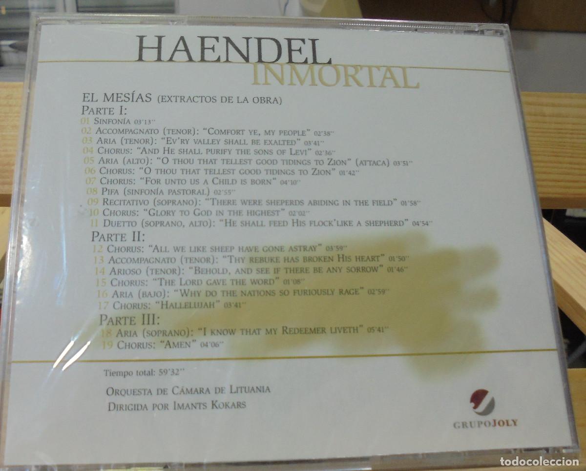 CDs de m&uacute;sica: Haendel inmortal. El Mesias, estractos -- CD - Foto 2