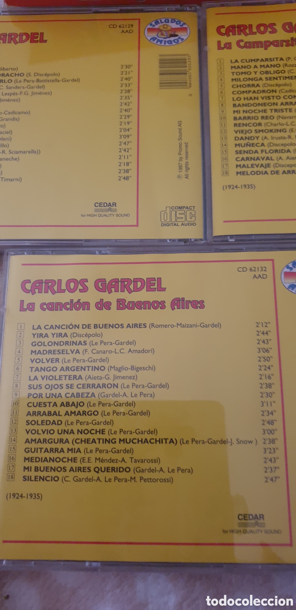 CDs de m&uacute;sica: Tangos, Carlos Gardel, 3 cds - Foto 3