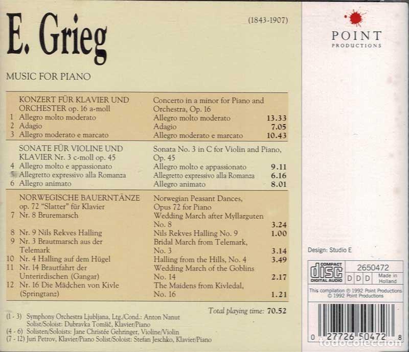 CDs de m&uacute;sica: Grieg - Music For Piano. CD - Foto 2