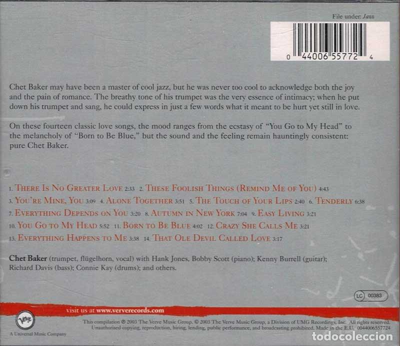 CDs de m&uacute;sica: Chet Baker - Chet For Lovers. CD - Foto 2