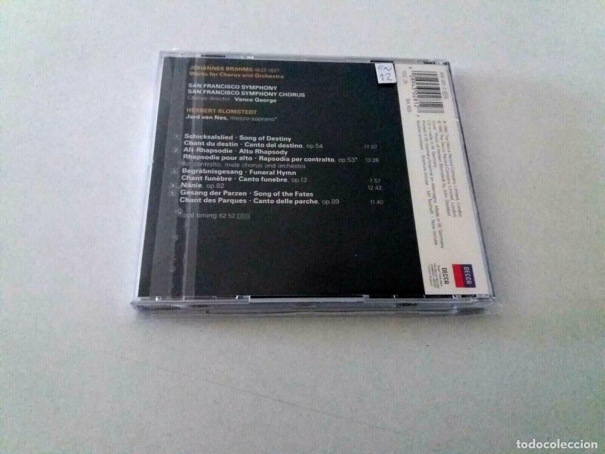 CDs de m&uacute;sica: HERBERT BLOMSTEDT &rdquo;BRAHMS WORK FOR CHORUS AND ORCHESTRA&rdquo; CD 5 TRACKS COMO NUEVO - Foto 2