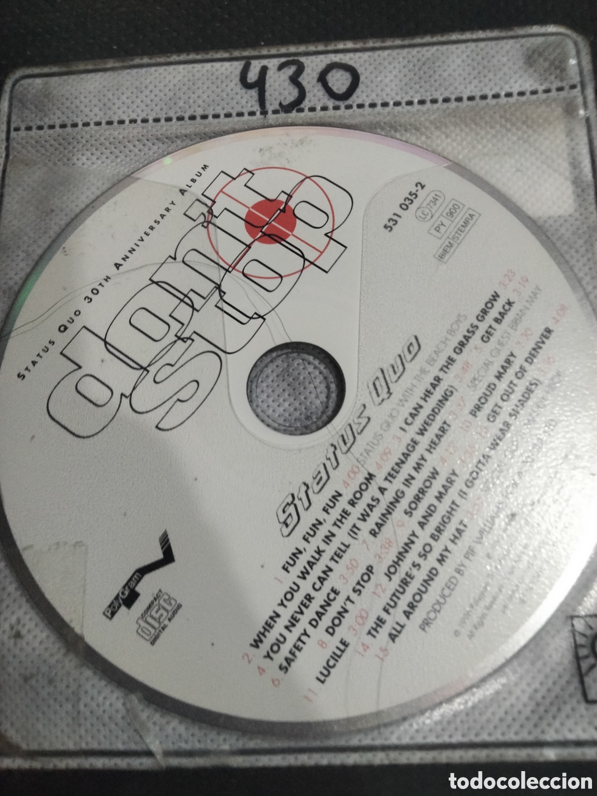 CDs de m&uacute;sica: Cd status quo dont stop -430 (disco solo) - Foto 1