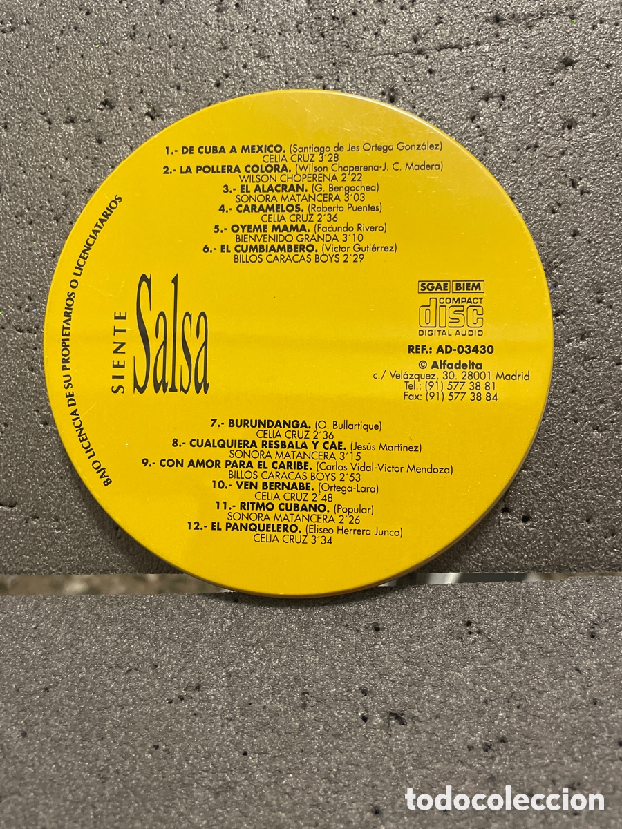 CDs de m&uacute;sica: CD SIENTE SALSA - 12 GRANDES &Eacute;XITOS - Foto 2